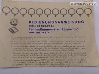 MESSGERÄTEW. Manometr BEIERFELD