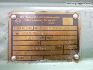 Elektromotor 5,2 / 5,0 kW, 1440 / 1440 U/min