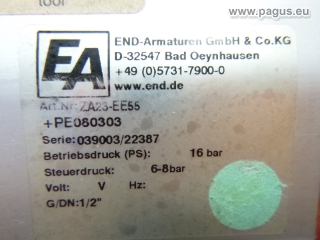 END Kugelhahn mit pneumatischem Ventilantrieb