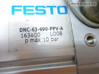 Pneumatikzylinder Hub 690 mm DNC-63-690-PPV-A
