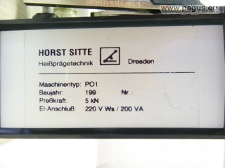 HORST SITTE Prägemaschine