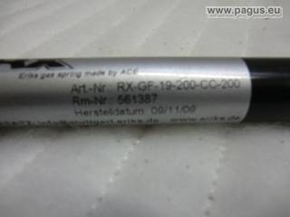 Gasfeder Hub 200mm, 200N