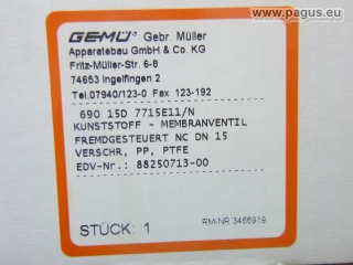 GEMÜ Kunststoff - Membranventil