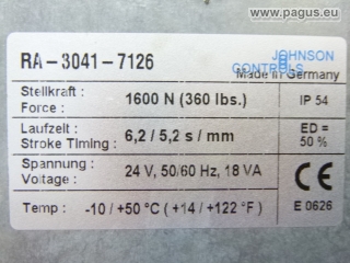 JOHNSON CONTROLS actuator