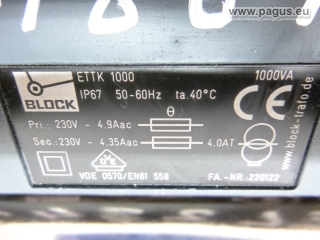 BLOCK Trenntransformator