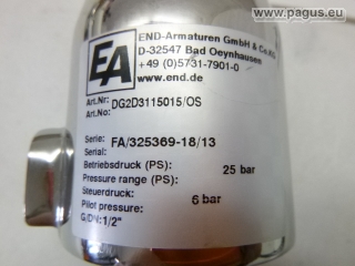 END FITTINGS Pressure controlled valve