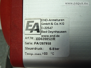 END-ARMATUREN Absperrklappe mit Schwenkantrieb