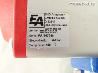 END-ARMATUREN Absperrklappe mit Schwenkantrieb