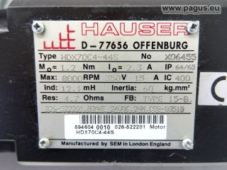 HAUSER Servomotor mit Getriebe und Bremse