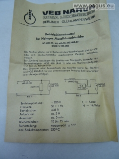 NARVA Halogen-Metalldampfstrahler
