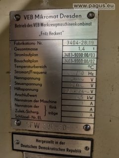 Flachschleifmaschine WMW Fritz Heckert