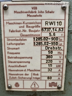 WMW Meuselwitz Horizontal-Innenräummaschine