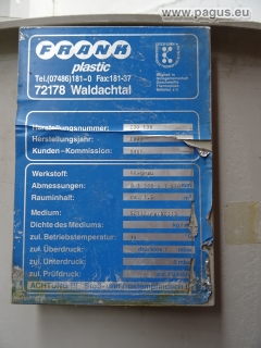 FRANK PLASTIC Rundbehälter mit Rührwerk