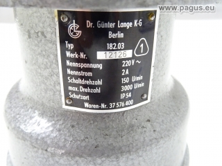 Dr. GÜNTER LANGE Brems- und Drehzahlwächter
