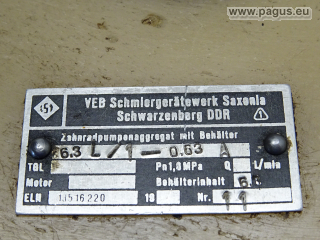 SAXONIA Schmierpumpe mit Tank