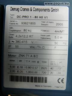 DEMAG Säulenschwenkkran mit Laufkatze 80 kg