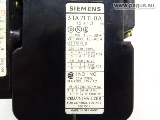 SIEMENS Leistungsschütz mit Überlastrelais