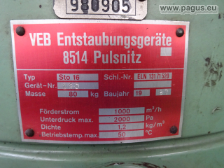 ENTSTAUBUNGSGERÄTE PULSNITZ Absaugung