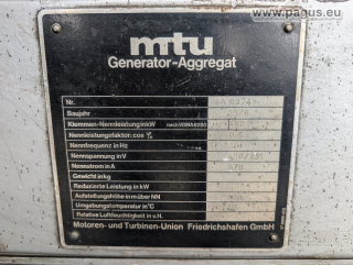 MTU Stromaggregat 480 kVA
