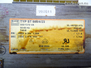 BLOCK Steuertransformator