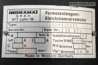 INDRAMAT Gleichstrom-Servomotor mit Bremse