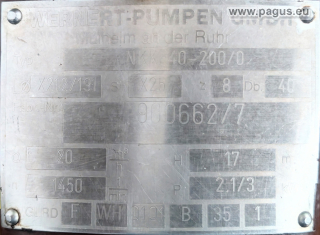 WERNERT-PUMPEN Chemienormpumpe
