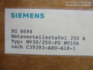 SIEMENS Netzverteilertafel 250 A