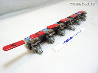 PAGUS Verteiler mit 6x Edelstahl-Kugelhahn