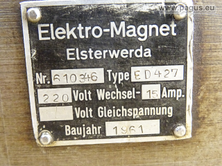 ELEKTROMAGNET ELSTERWERDA Magnetplatte