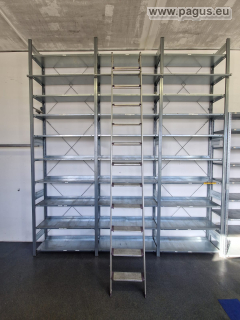 Regalsystem mit Schiebeleiter 3080 x 350 x 3400 mm