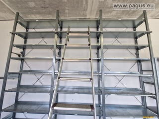 Regalsystem mit Schiebeleiter 3080 x 350 x 3400 mm