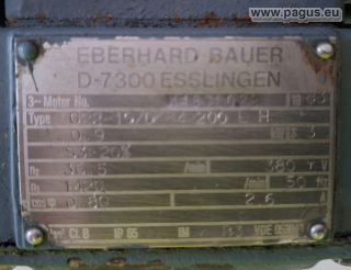 Bauer Getriebemotor mit Bremse