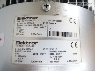 ELEKTROR Seitenkanal-Vakumpumpe