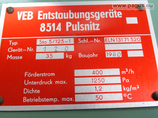 ENTSTAUBUNGSGERÄTE PULSNITZ Absaugung