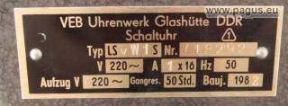 UHRENWERK GLASHÜTTE Schaltuhr