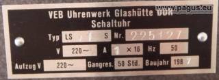 UHRENWERK GLASHÜTTE Schaltuhr