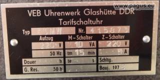 UHRENWERK GLASHÜTTE Schaltuhr