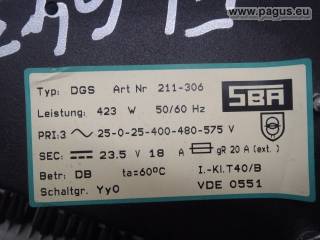 SBA Steuertransformator