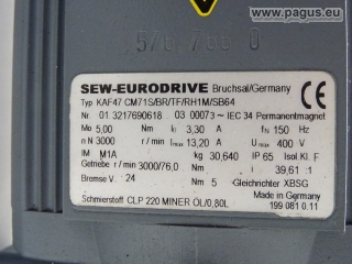 SEW Servomotor mit Getriebe und Bremse