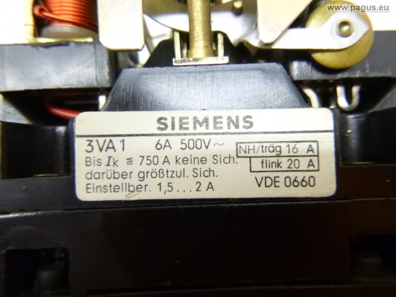 *Neu* Siemens Motorschutzschalter 3VA1 500V 6A 